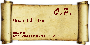 Onda Péter névjegykártya