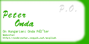 peter onda business card